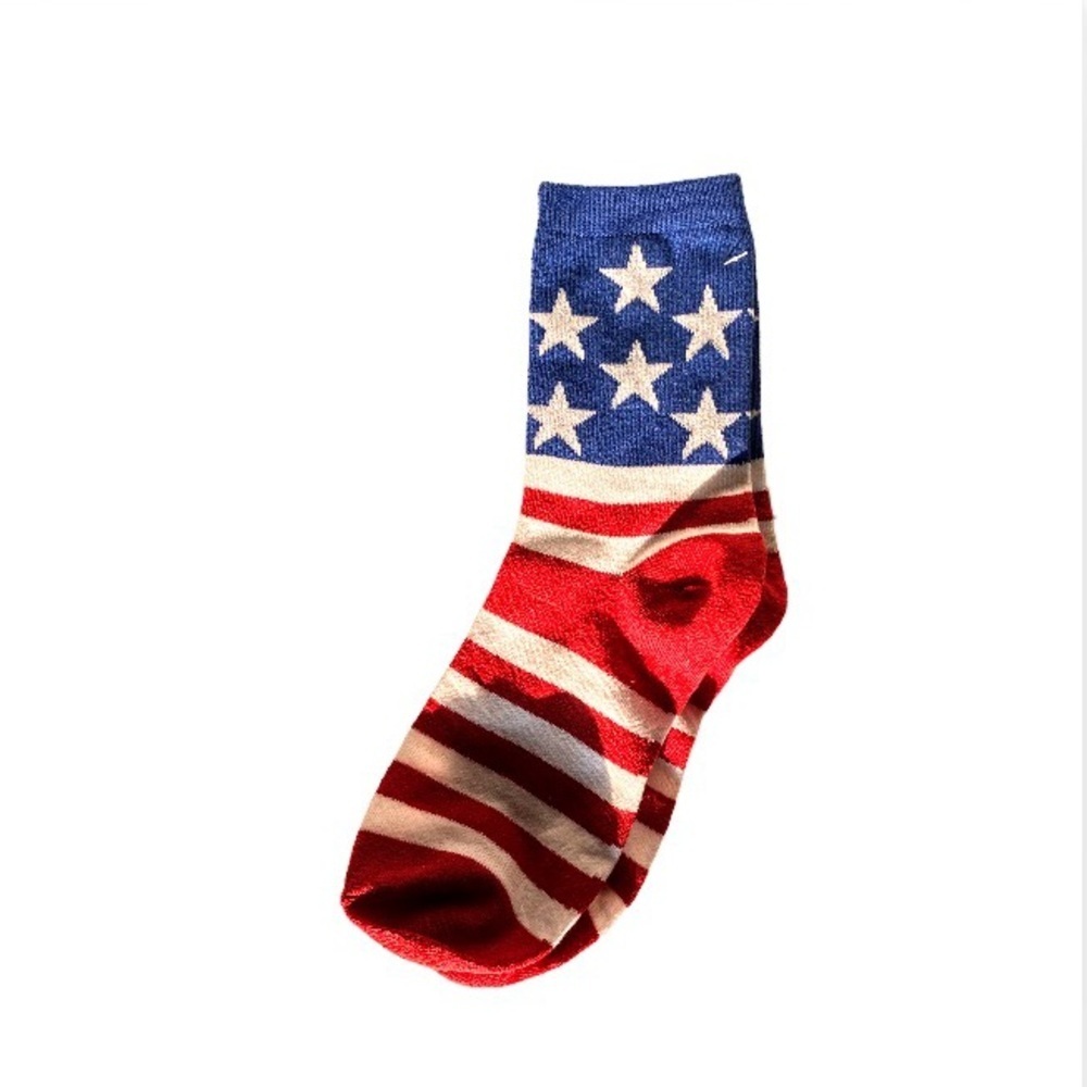 Adult Red, White and Blue Stars & Stripes Patriotic Socks - Picture 4 of 4